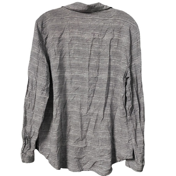 Ann Taylor Large 💯 Rayon Collared Pull Over Long Sleeve Blouse Simple Y5 - Picture 2 of 4